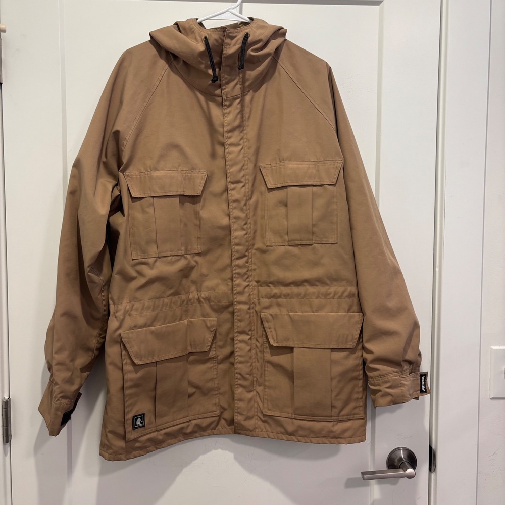 Vintage Altra Boulder Colorado Mountain Parka Jacket Tan Mens Large Hooded Coat